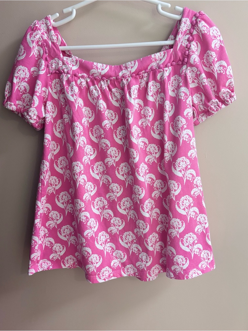 Mini Boden Printed Trim Top (7-8)